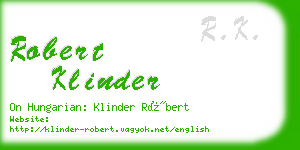 robert klinder business card